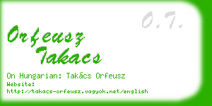 orfeusz takacs business card