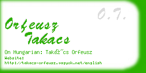 orfeusz takacs business card